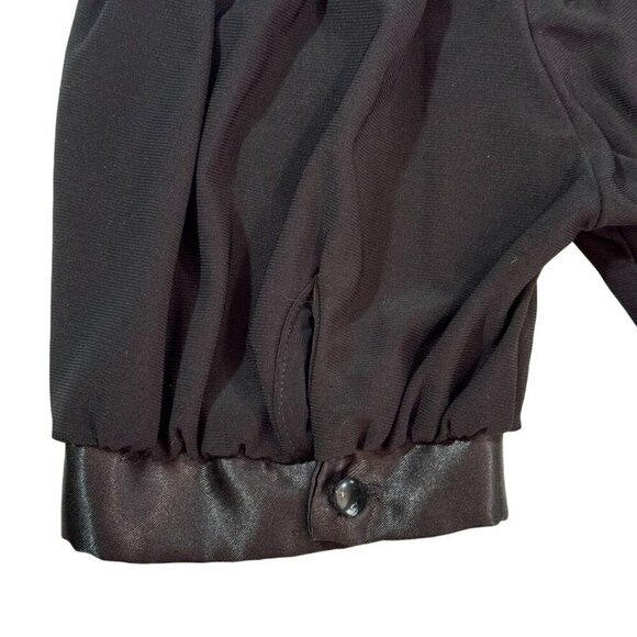 Creative Design‎ Works Black Blouse W/ Satin Trim & Buttons Women Small Dressy - Picture 6 of 11